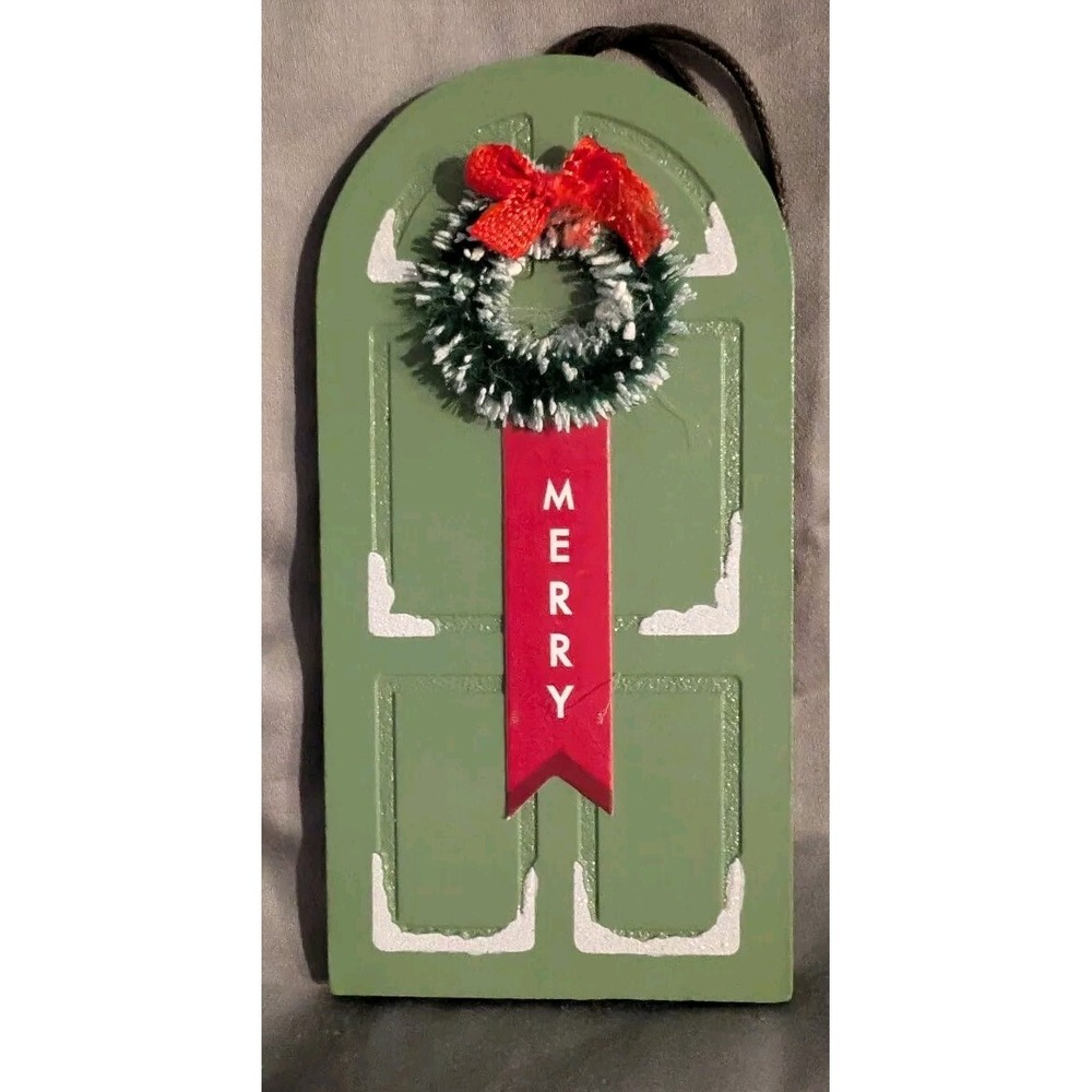 Target Round Wood Door 'Merry' Christmas Tree Ornament green Wondershop